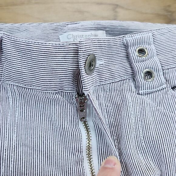 🔹️Christopher & Banks Gray Striped Seersucker Cropped Pants Size 6/28 - Picture 8 of 11